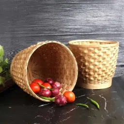 silpakarman Beige Bamboo Handvowen (Set of 4) Serving Basket-picture-24