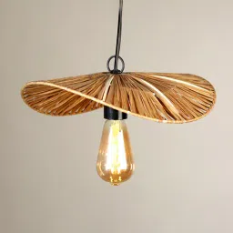 habereindia Novelty Handmade Bamboo Pendant Hanging Light (Beige)-picture-18