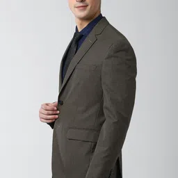 peter england Men Checkered Single Breasted Formal Blazer image 3