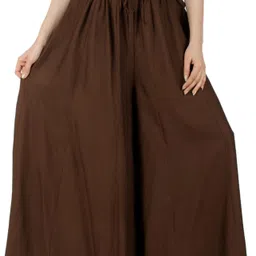 aarmad Women Flared Brown Viscose Rayon Trousers image 3