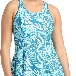 speedo Swimdress With Boyleg - Endurance 10 Racerback Printed Women Blue Swimsuit-picture-30