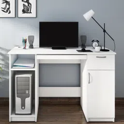 woodbuzz Athos Computer Table in Frosty White Finish-picture-11