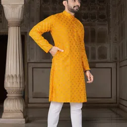 dhasu trendz Men Printed Cotton Blend Straight Kurta image 4