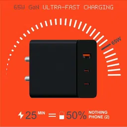 INFORISE 65 W Power GaN 3 A 3 Port Mobile Charger image 2