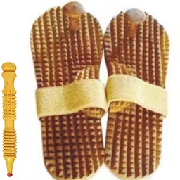 netclub 010-121 2000 Wooden Acupressure Massager Khadau Health Care Slippers for Acupressure Therapy/Therapeutic/Great Relaxing Slippers unisex free size with jimmy wooden Massager-picture-27
