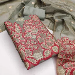 tnt Unstitched Cotton Blend Salwar Suit Material Embroidered-picture-11