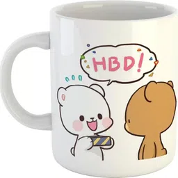 artgenics Peach Goma Sweet Couple..Gift for Best Friends Ceramic Coffee (325 ml) Ceramic Coffee Mug-picture-24