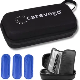 carevego Insulin Cooling Box Hard Eva Case With 3 Cooler Ice Cold Pack-picture-16