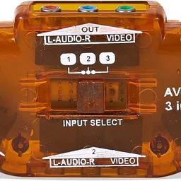 DEVBHOOMI DB-RCA Splitter with 3-Way Audio, Video RCA Switch Box + RCA Cable 3RCA. 4 Ports 100 Mbps Network Switch image 3