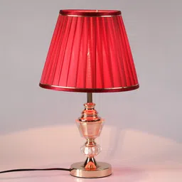 Pink Fabric Shade Table Lamp with Gold Base by The Light Studio image 3