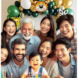 skywins Jungle Theme Birthday Decoration Kit - Complete Set with Jungle Green image 4