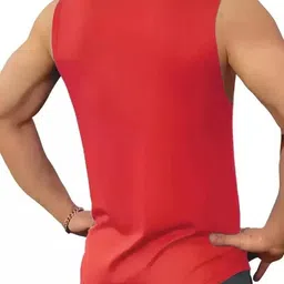 bhadawar creations Pack of 4 Polyester Fabric Round Neck Sleeveless Gym Vest or Gym Sandow For Unisex Men Vest image 4