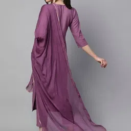 shree ramkrishna fab Women Viscose Rayon Kurta Pant Dupatta Set image 2