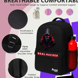 dolphin dbm Large 40 L Laptop Backpack real hacker black image 4