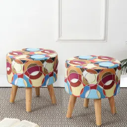riance creations Retro Bubble Print Seating Stool In Multi Color image 1