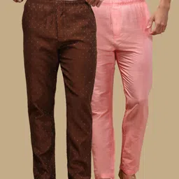 white heart Pack of 2 Mens Cotton Blend Ethnic Wear Ethnic Motifs & Solid Pyjama Men Pyjama-picture-39