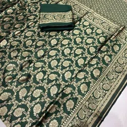 snh export Woven Banarasi Silk Blend Saree image 3