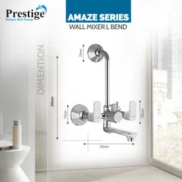 prestige Amaze Wall Mixer With L Bend Connector and Water-Saving Aerator Wall Mixer/Mixture Tap for Bathroom Wall Mixer Faucet image 4