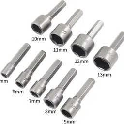 dytools Nut Driver Drill Bit Set, 1/4" Hex Shank, CRV Steel Socket Bits for Screwdrivers & Nutdrivers, 5-13mm image 4