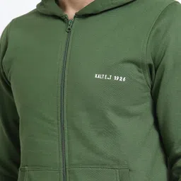 kalt Men Full Sleeve Self Design Hooded Sweatshirt image 4