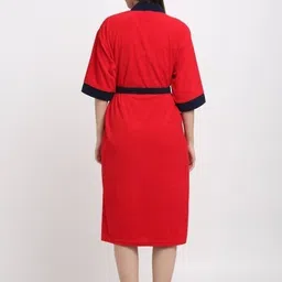 poorak Red Free Size Bath Robe image 2