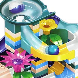 rainbow riders 91 PCS Variable Sliding Blocks Marble Race Run, City Building Fun for 3+ Kids image 3