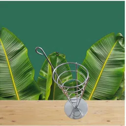 matfa Stainless Steel French Fry Cone Basket–Snack Holder for Kitchen & Restaurant Use Fries Basket Serving Set image 5