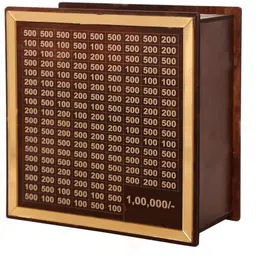 kvr craft Golden Wooden Money Saving Box |Counting target money box|Coin box for saving-M1 Coin Bank image 3