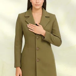 pepzoo Women Solid Double Breasted Casual Blazer-picture-12