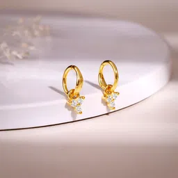 giva 925 Silver Golden Zivah Ear Piercings Zircon Sterling Silver Stud Earring image 5