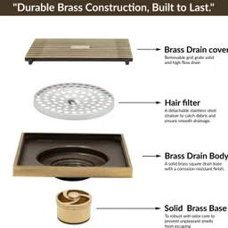 plantex Floor Brass Push Down Strainer image 2