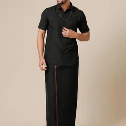 ramraj cotton Men Cotton Blend Shirt Dhoti Set-picture-18
