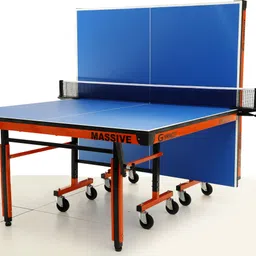 gymnco Massive Top 25 mm Laminated, 100 mm wheels & get Cover + 2 TT Racket & Balls Rollaway Indoor Table Tennis Table image 4