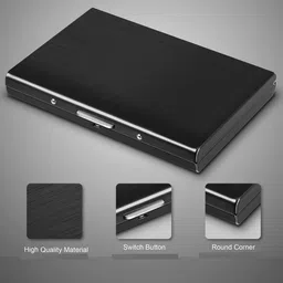 stealodeal RFID Protected Black Slim Stainless Steel Debit/Credit/ATM Slots 6 Card Holder image 5