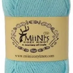 miinis cozy knot Premium 100% Cotton Crochet Yarn Soft & Colorful Skein (14x8 cm) -Sky Blue Manual Yarn Winder-picture-36