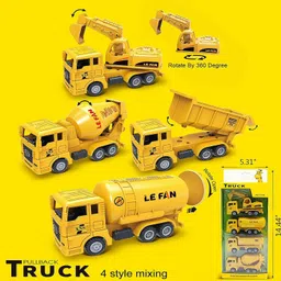 deoxy Simulation Construction Vehicle Dump Trucks Cement Mixer Tank Toys Set For Kids image 2