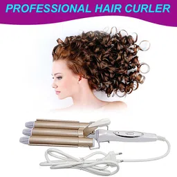 APRO New Professional High Quality Curling Iron Ceramic Triple Barrel Hair Styler Electric Hair Curler-image-0