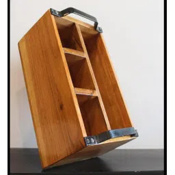 jiscovery Brown Wood Cutlery Stand image 1