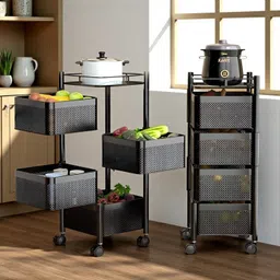 admin industries Square Design Metal Kitchen Trolley | Multi-Purpose Storage Rack with Wheels Iron Kitchen Trolley-picture-48