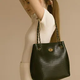 hautehandles Women Green Tote image 4