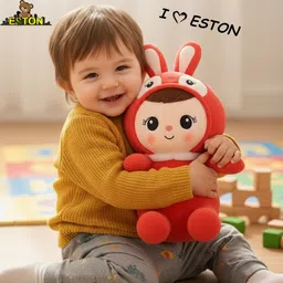 eston Doll With Bunny Cap Soft and Stuffed Toys for Birthday Gift for Girls/Wife/Kids/ - 30 cm image 5