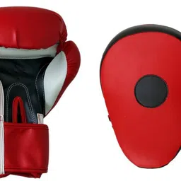 maizo Curved Synthetic Leather Focus Pad Combo With Pro Training 12 Oz Boxing Gloves-picture-13