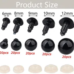 qroof 150 PCS Safety Eyes and Noses for Amigurumi, Stuffed Crochet Eyes image 2