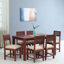 Parnika Sheesham Wood 6 Seater Dining Set In Scratch Resistant Honey Oak Finish-image-88