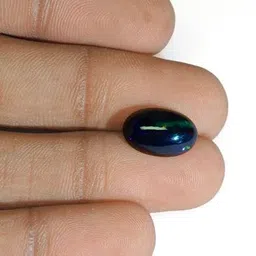 cuonna gems gallery 6 रत्ती ओपल स्टोन प्रमाणित 5.5 Carat Best Australia Black Fire Opal Stone Original Certified ब्लैक फायर आपल स्टोन Oval Shape Kala Pathar Fiery Opal Bhagya Ratna October Birthstone image 3