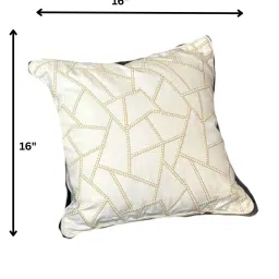 bells & whistles Primrose 100% Cotton 16x16 Inches Embroidered Cushion Cover in Pink Colour image 3