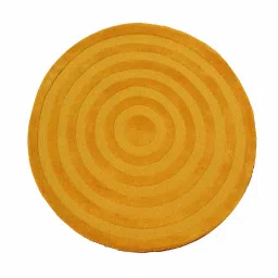 presto Yellow Geometric Wool 6 ft x 6 ft Hand Tufted Round Carpet image 2