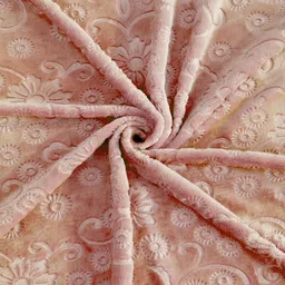 fabinaliv Peach Floral 300 TC Woollen Flat Double Bedsheet with 2 Pillow Covers image 4