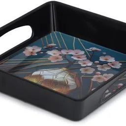 golden fish Flower Printed Large Size 39x27.5 cm Tea Coffee Serving Tray Tray image 5