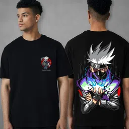 wayup Men Graphic Print Round Neck Cotton Blend Black T-Shirt image 2